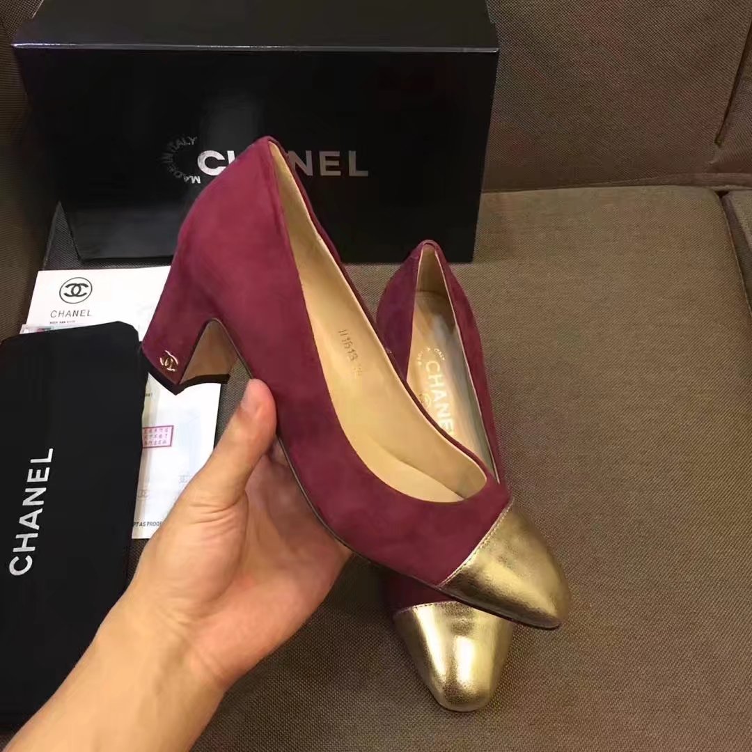 Chanel Pump Leather CH2146 Purple