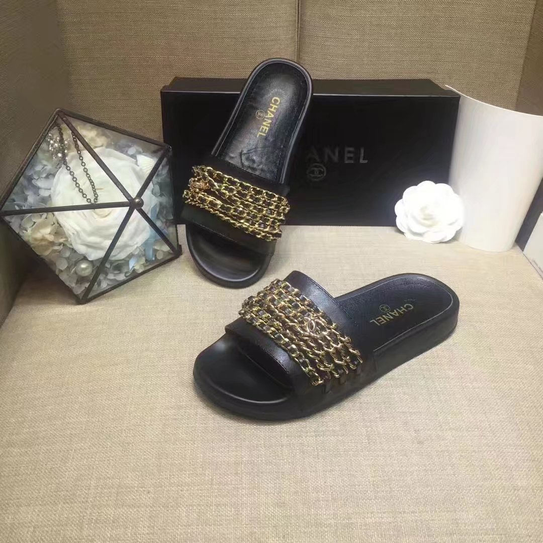 Chanel Slipper Leather CH2149 Black