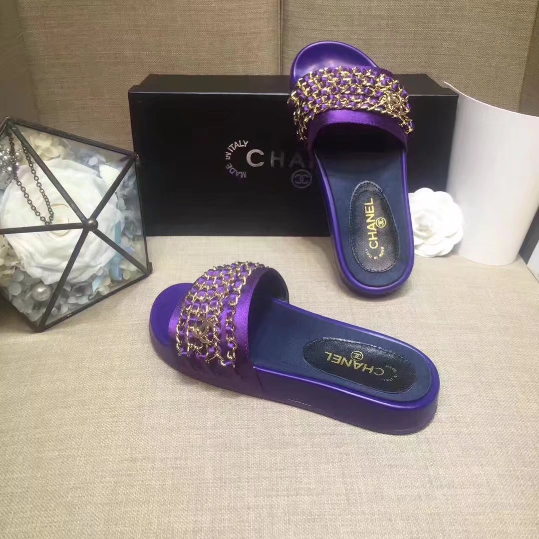 Chanel Slipper Leather CH2149 Purple