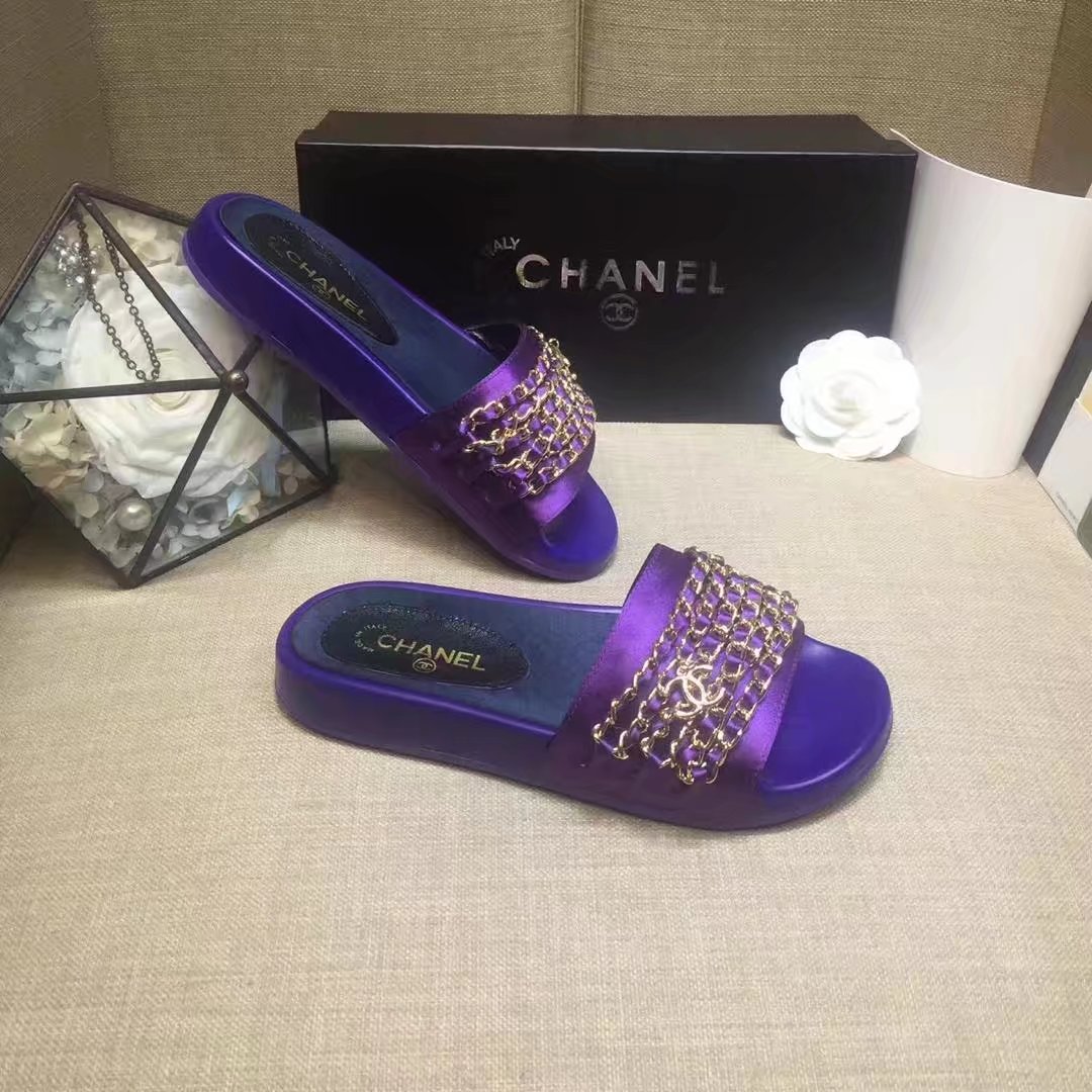 Chanel Slipper Leather CH2149 Purple