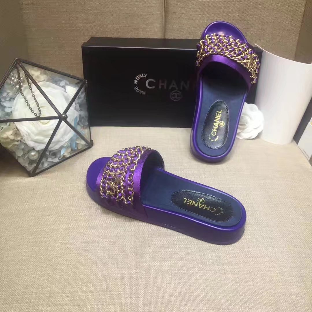 Chanel Slipper Leather CH2149 Purple