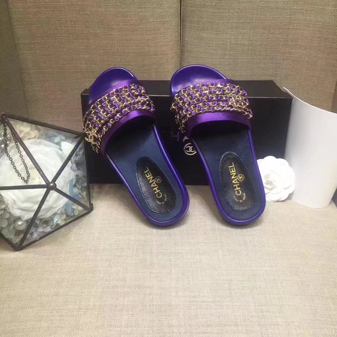 Chanel Slipper Leather CH2149 Purple