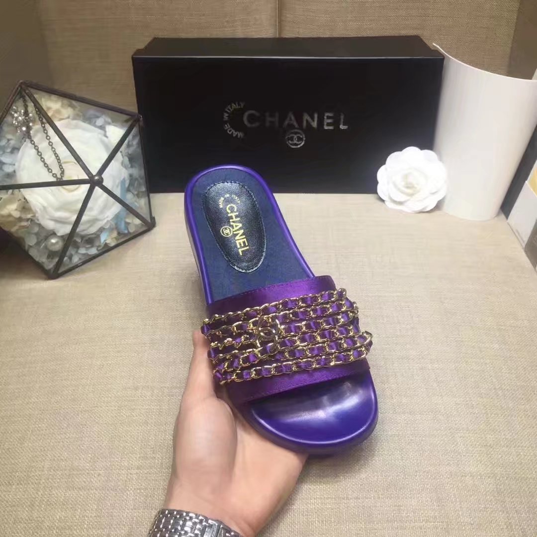 Chanel Slipper Leather CH2149 Purple