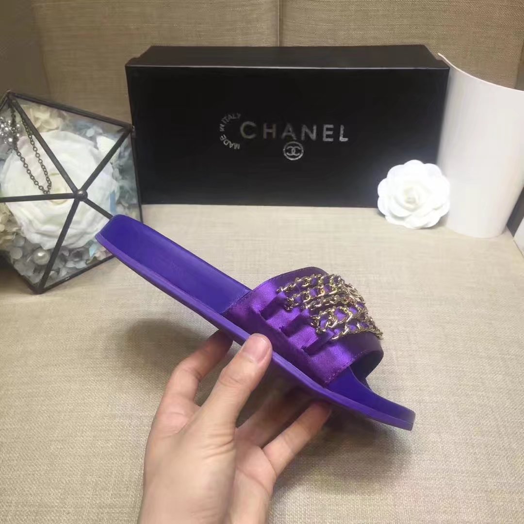 Chanel Slipper Leather CH2149 Purple