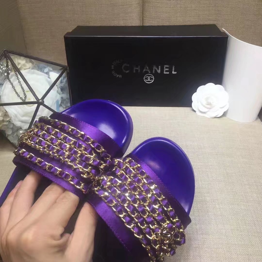 Chanel Slipper Leather CH2149 Purple