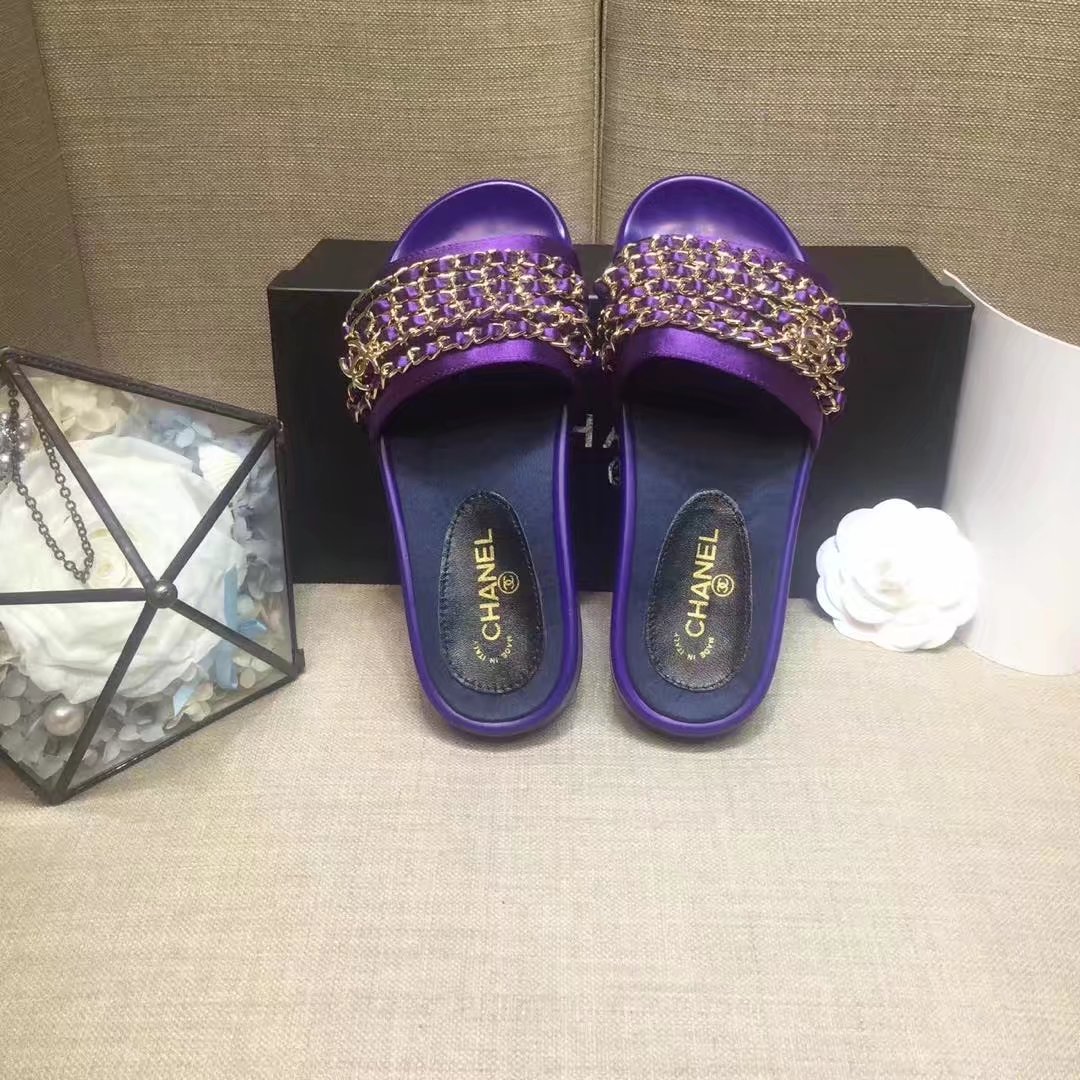 Chanel Slipper Leather CH2149 Purple