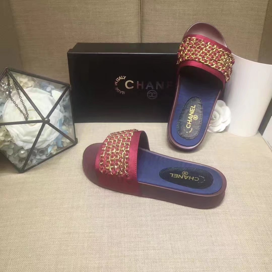 Chanel Slipper Leather CH2149 Red