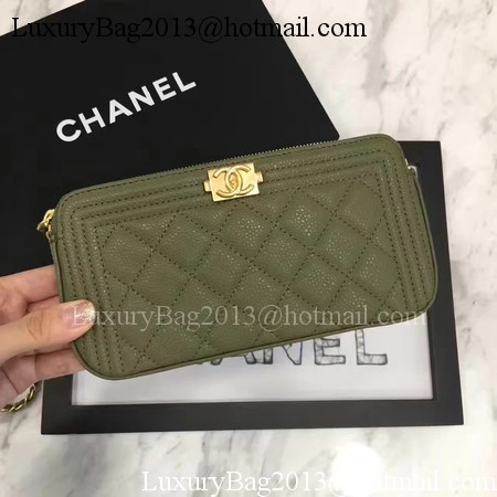 Boy Chanel Flap Bag Original Cannage Pattern CHA3369 Khaki