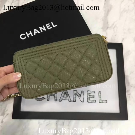 Boy Chanel Flap Bag Original Cannage Pattern CHA3369 Khaki