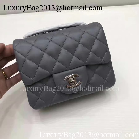 Chanel Classic MINI Flap Bag Original Sheepskin Leather A1115 Grey