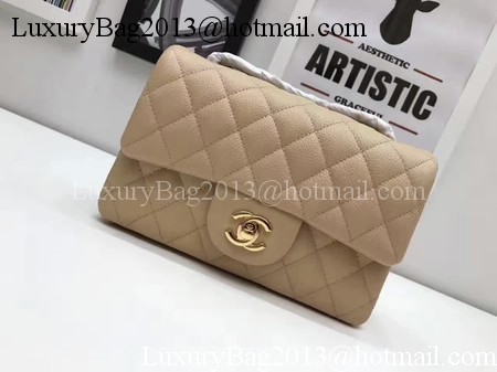 Chanel mini Classic Flap Bag Original Cannage Pattern A1116 Apricot