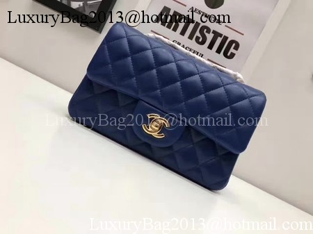 Chanel mini Classic Flap Bag Original Sheepskin Leather A1116 Blue