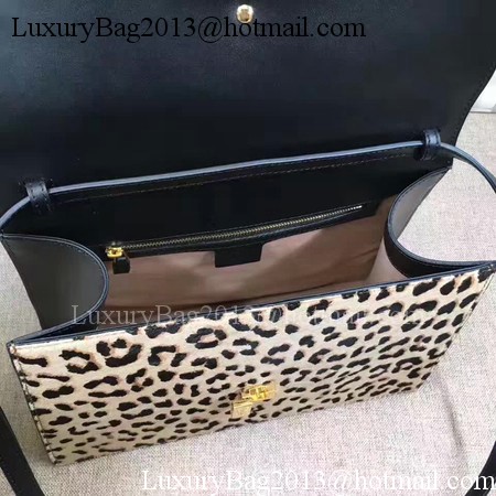 Gucci Sylvie Leather Top Handle Bag 431665 Leopard