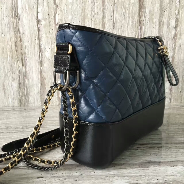 Chanel Gabrielly Calf Leather Shoulder Bag 93824 Blue