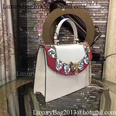 Gucci Sylvie Leather Top Handle Bag 431665 White