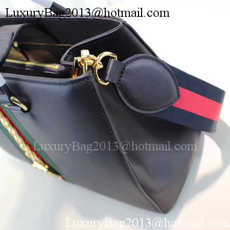 Gucci Sylvie Leather Top Handle Bag 453790 Black