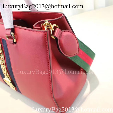 Gucci Sylvie Leather Top Handle Bag 453790 Red