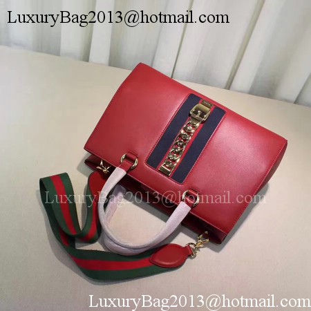 Gucci Sylvie Leather Top Handle Bag 453790 Red