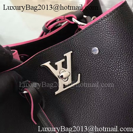 Louis Vuitton Soft Calfskin LOCKME BUCKET M54687 Black