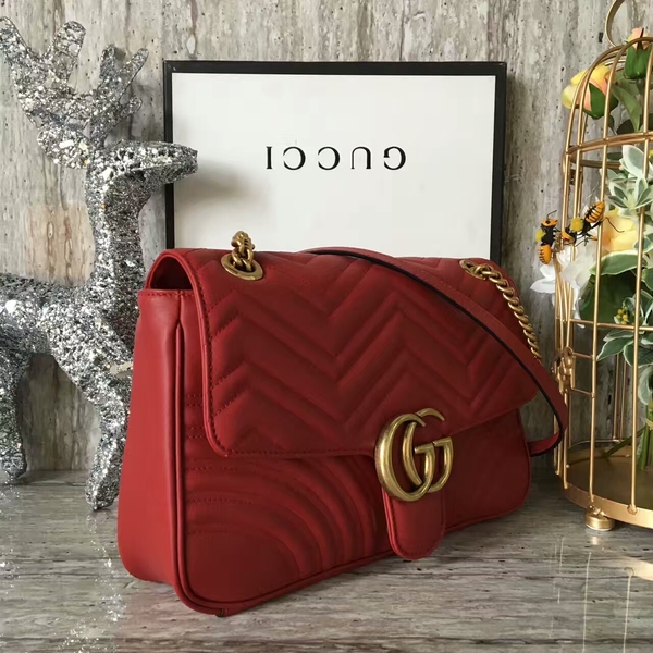 Gucci GG Marmont Velvet Shoulder Bag 443496A Red