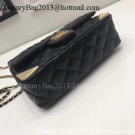 Chanel Classic Flap Bag Sheepskin Leather A92265 Black