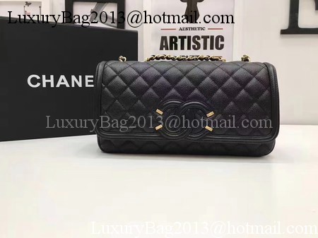 Chanel Flap Shoulder Bag Original Cannage Pattern A94430 Black