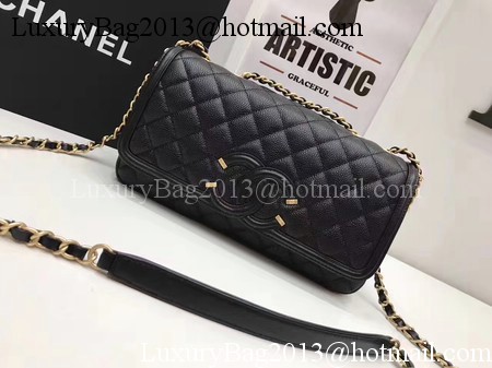 Chanel Flap Shoulder Bag Original Cannage Pattern A94430 Black