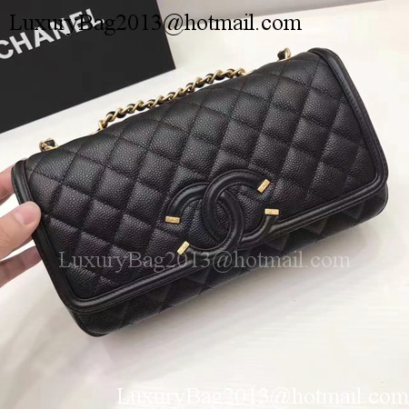 Chanel Flap Shoulder Bag Original Cannage Pattern A94430 Black