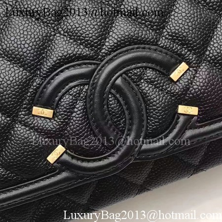 Chanel Flap Shoulder Bag Original Cannage Pattern A94430 Black