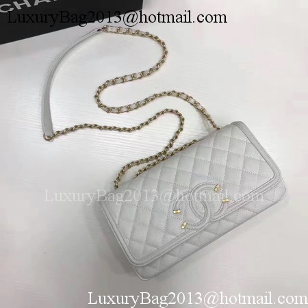 Chanel Flap Shoulder Bag Original Cannage Pattern A94430 White