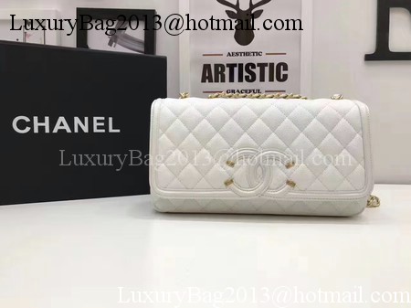 Chanel Flap Shoulder Bag Original Cannage Pattern A94430 White