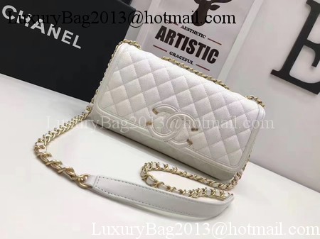 Chanel Flap Shoulder Bag Original Cannage Pattern A94430 White