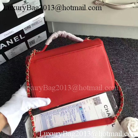 Chanel Classic Top Flap Bag Original Cannage Pattern A96587 Red