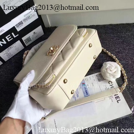 Chanel Classic Top Flap Bag Original Cannage Pattern A96587 White