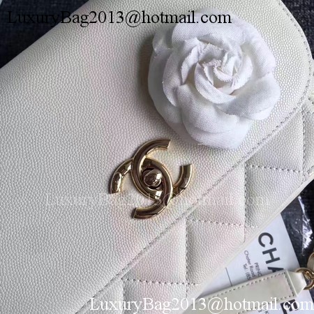 Chanel Classic Top Flap Bag Original Cannage Pattern A96587 White