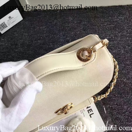 Chanel Classic Top Flap Bag Original Cannage Pattern A96587 White