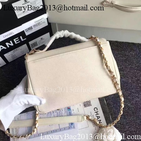 Chanel Classic Top Flap Bag Original Cannage Pattern A96587 White