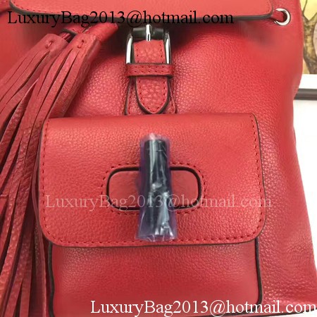 GUCCI Calfskin Leather Backpack 387149 Red