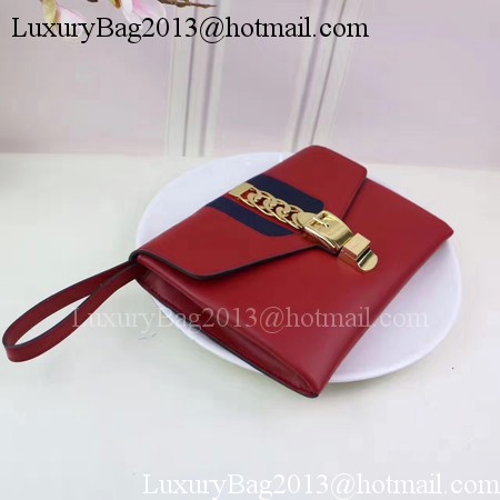 Gucci Calfskin Leather Clutch 477627 Red