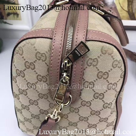 Gucci Vintage Web Multicolour Canvas Boston Bag 406868 Pink