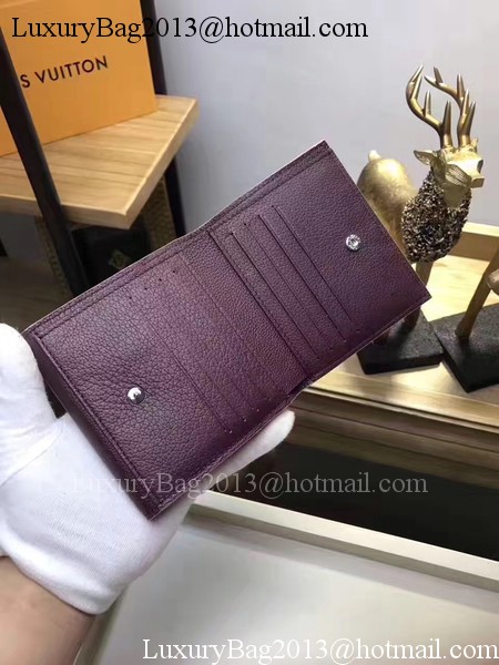 Louis Vuitton Calf Leather LOCKME II COMPACT WALLET M64309 Wine