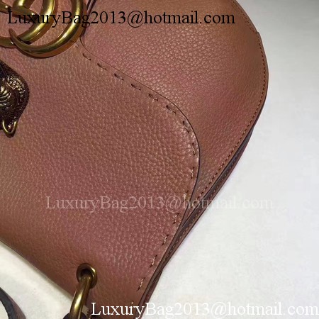 Gucci GG Marmont Leather Shoulder Bag 409154 Brown