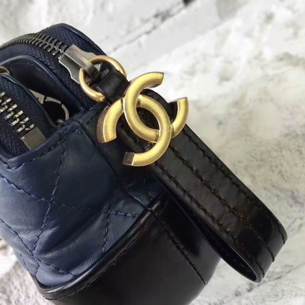 Chanel 2017 Gabrielle Original Leather Shoulder Bag 17817 Dark Blue