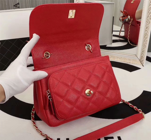 Chanel Original Calfskin Leather Shoulder Bag 8123 Red