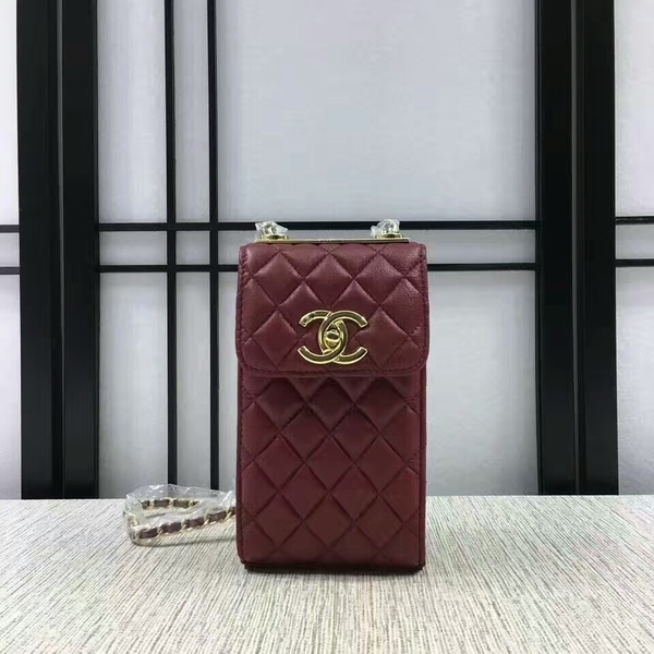 Chanel Sheepskin Leather Shoulder Bag 84074 Dark Red