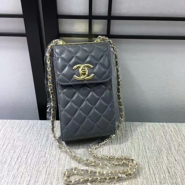 Chanel Sheepskin Leather Shoulder Bag 84074 Grey