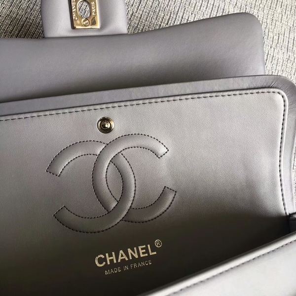 Chanel Flap Shoulder Bags Grey Original Sheepskin CF1112 Silver