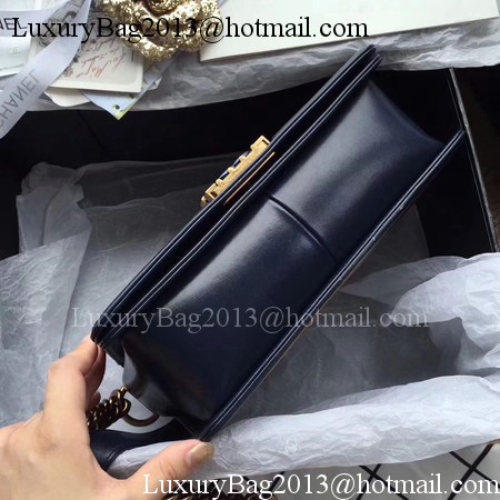 Boy Chanel Top Handle Flap Bag Original Sheepskin Leather CHA6600 Royal