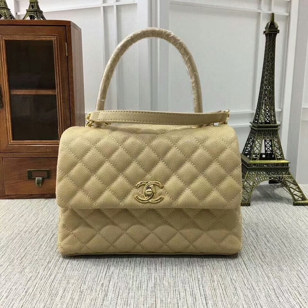 Chanel Caviar Leather Top Handle Bag 92991 Gold