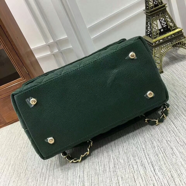 Chanel Caviar Leather Top Handle Bag 92991 Green